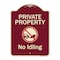 Signmission Designer Series-Private Property No Idling With Graphic, 24" H, BU-1824-9775 A-DES-BU-1824-9775 - alternate 1